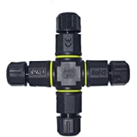 NUZAMAS Conector impermeable de 3 pines de 4 vías para exteriores IP68 conectores eléctricos para cable de 4-5 a 10 mm…
